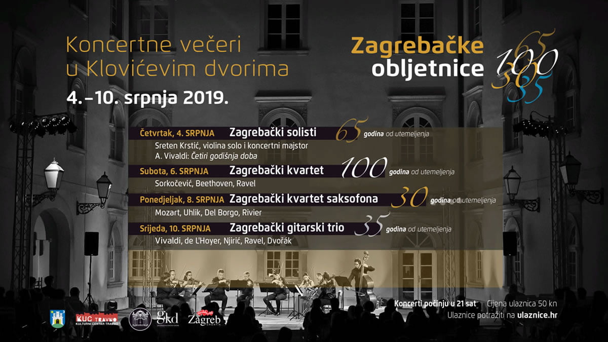 zagrebačke obljetnice 2019 | koncertne večeri u klovićevim dvorima