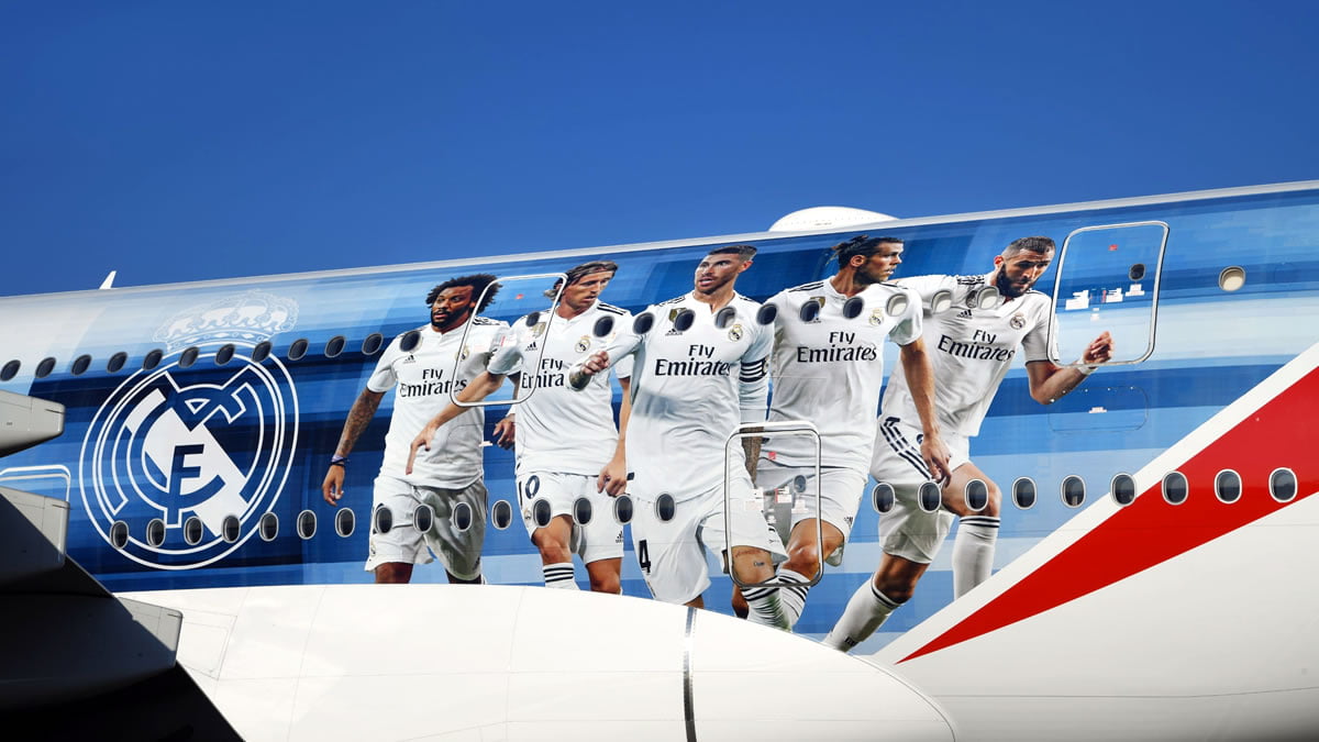 emirates airbus a380 - real madrid 2018