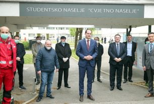 ivan malenica, ministar uprave i zhang heng, huawei hrvatska - studentski dom cvjetno naselje zagreb - travanj 2020.