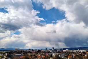 zagrebačka panorama - gradska četvrt trnje, zagreb / ožujak 2021.