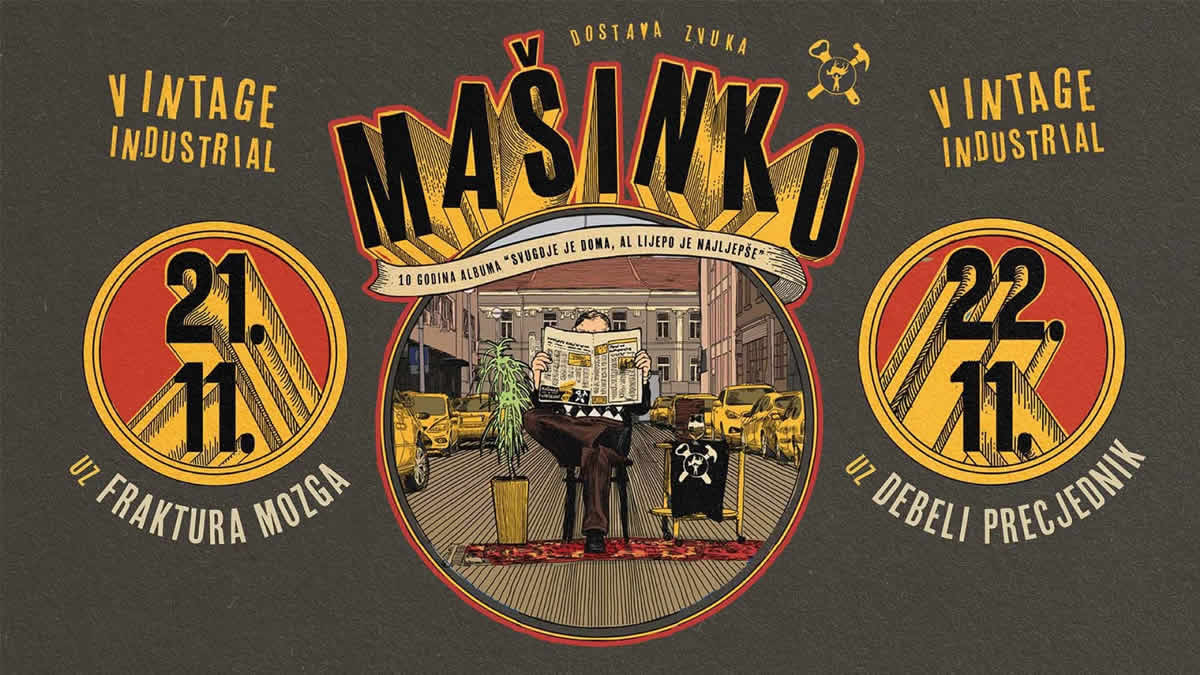 mašinko & fraktura mozga & debeli precjednik | vintage industrial bar | 2024.